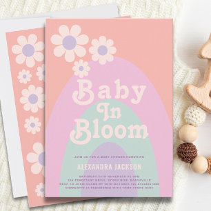 Baby in Bloom Boho Daisy Rainbow Baby Shower Invitation