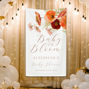Baby in Bloom Boho Fall Floral Custom Baby Shower Banner
