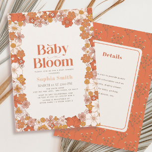 Baby in Bloom Boho Floral Details Baby Shower Invitation