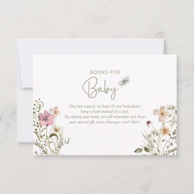 Baby in Bloom Book Request Girl Baby Shower D Invitation (Front)
