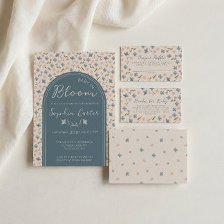Baby in Bloom Books for Baby Floral Baby Shower Enclosure Card