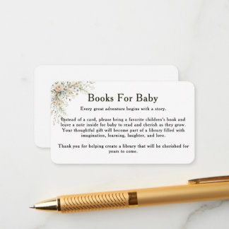 Baby In Bloom Books for Baby Insert Card 