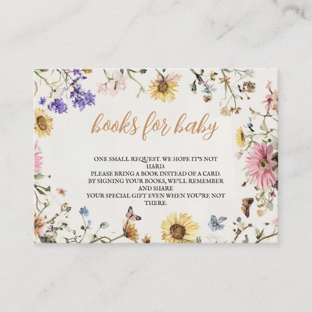 Baby in Bloom Books for Baby Place Card (Front)