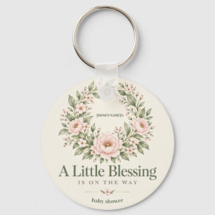 Baby in Bloom Botanical Baby Shower Key Ring