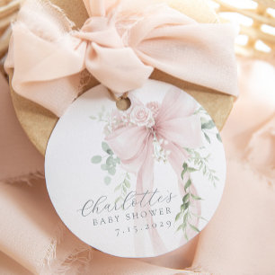 Baby in bloom Bow baby Shower Thank you Favour Tags