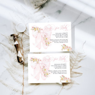 Baby in Bloom Bow Spring Garden Girl Baby Shower  Enclosure Card