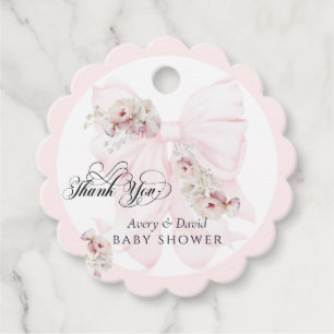 Baby in Bloom Bow Spring Garden Girl Baby Shower Favour Tags