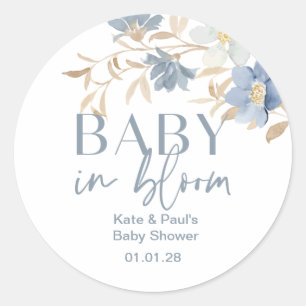 Baby in Bloom boy baby shower favour stickers