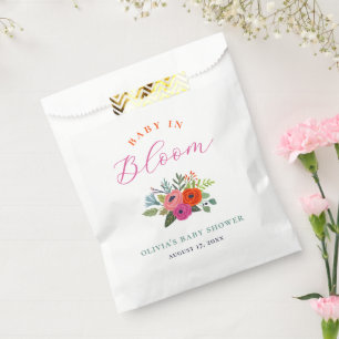 Baby in Bloom Bright Floral Baby Shower Favour Bags