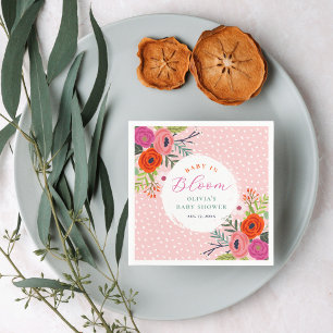 Baby in Bloom Bright Floral Baby Shower Napkin