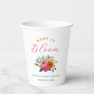 Baby in Bloom Bright Floral Baby Shower Paper Cups