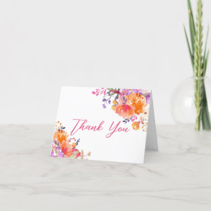 Baby in Bloom Bright Floral Baby Shower Thank You Card