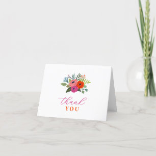 Baby in Bloom Bright Floral Baby Shower Thank You Card