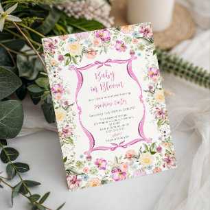 Baby in Bloom Bright Floral Garden Baby Shower Invitation