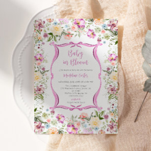 Baby in Bloom Bright Floral Garden Baby Shower  Invitation