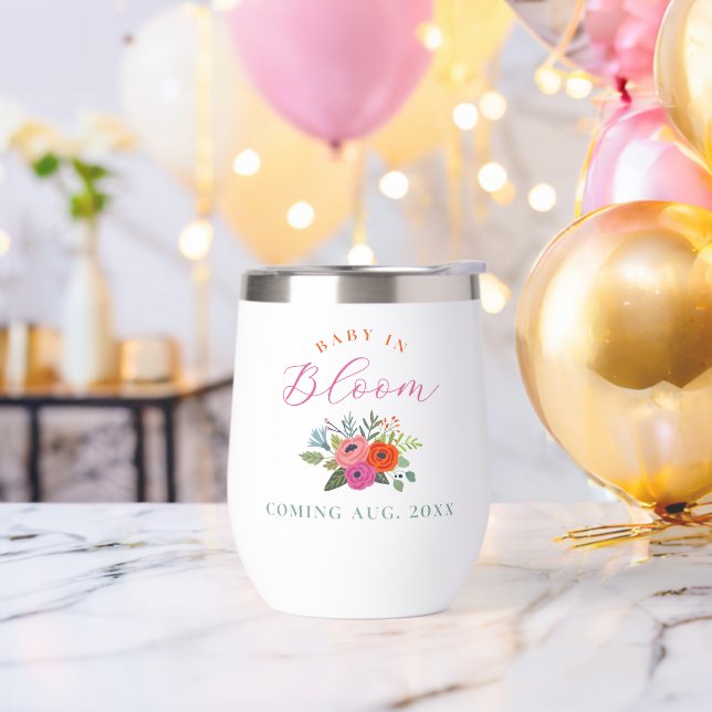 Baby in Bloom Bright Floral Pregnancy Announcement (Bachelor Party)