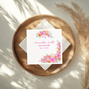 Baby in Bloom bright summer floral shower  Napkin