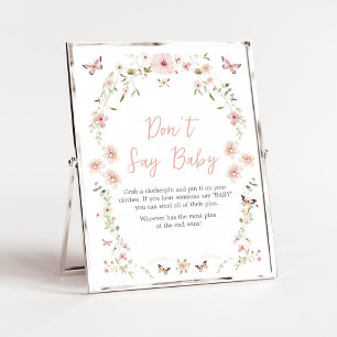 Baby in Bloom Butterfly Baby Shower Don't Say Baby Poster