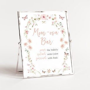 Baby in Bloom Butterfly Baby Shower Mom Osa Bar Poster