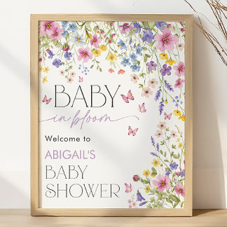 Baby in Bloom Butterfly Baby Shower Welcome Poster