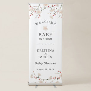 Baby in Bloom Cherry Blossom Baby Shower Welcome Retractable Banner