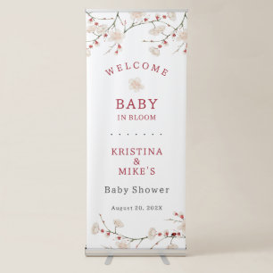 Baby in Bloom Cherry Blossom Baby Shower Welcome Retractable Banner