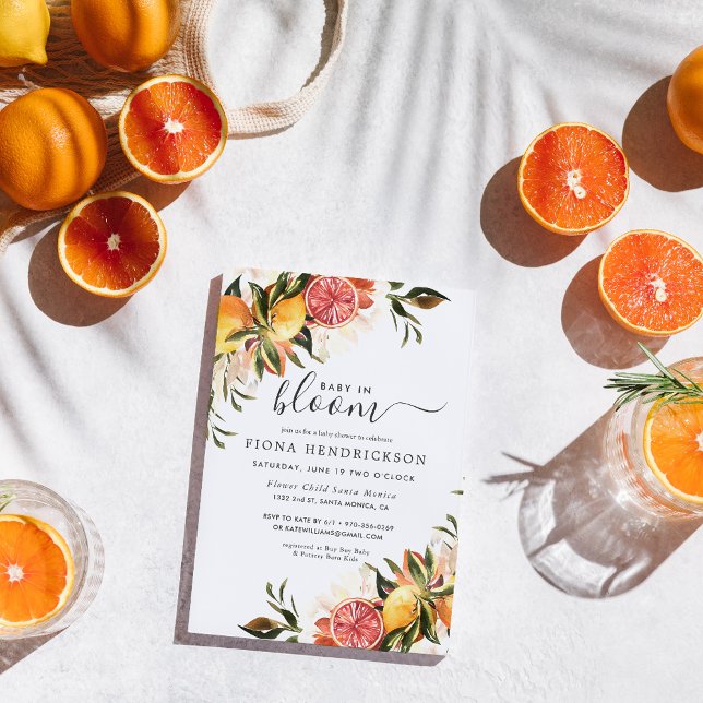 Baby in Bloom | Citrus Baby Shower Invitation (Creator Uploaded)