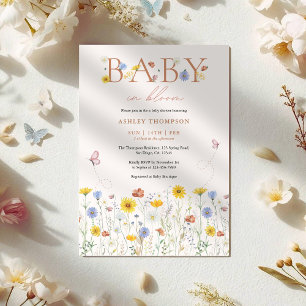 Baby In Bloom Colorful Wildflower Baby Shower Invitation