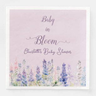 Baby In Bloom Colourful Lupine Flowers Baby Shower Napkin