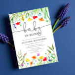 Baby in Bloom colourful wildflowers baby shower Invitation<br><div class="desc">For more advanced customisation of this design,  simply select the "Customise It" button above!</div>