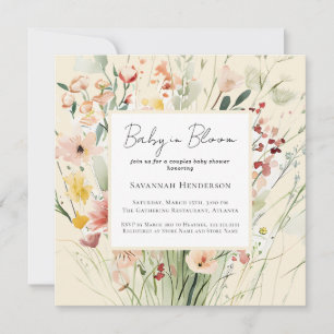 Baby in Bloom Couples Wildflower Baby Shower Invitation