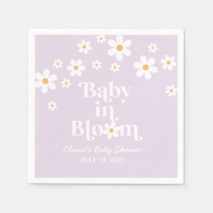 Baby in Bloom Daisy lilac Baby Shower Napkin