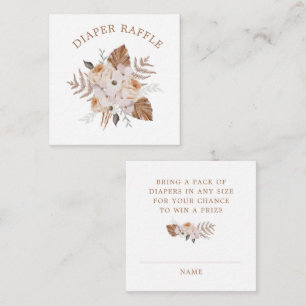 Baby In Bloom Dark Terracotta Boho Diaper Raffle Enclosure Card