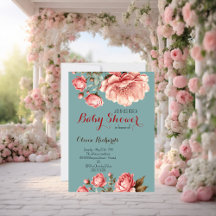 Baby in Bloom Delicate Pink Flower  Baby Shower