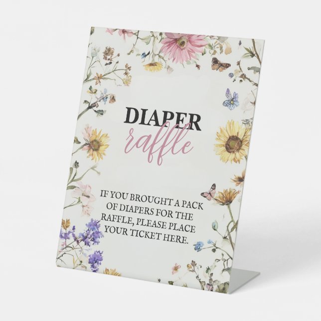 Baby in Bloom Diaper Raffle 8x10 Table Top Pedestal Sign (Front)