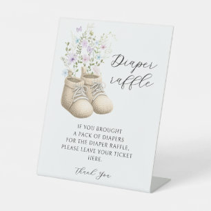 Baby in Bloom Diaper Raffle Baby Shower Sign