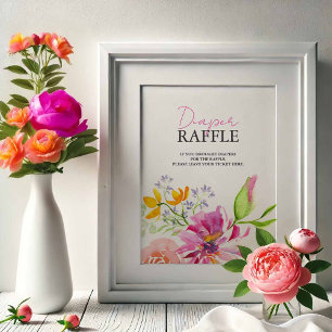 Baby In Bloom Diaper Raffle Baby Shower Sign