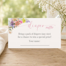 Baby in Bloom Diaper Raffle Enclosure Card