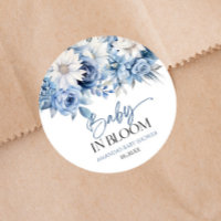Baby In Bloom Dusty Blue Floral Baby Shower