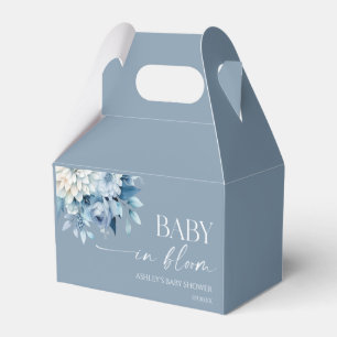 Baby In Bloom Dusty Blue Floral Baby Shower Favour Box