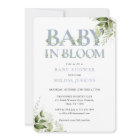 Baby In Bloom Dusty Blue Greenery Baby Shower