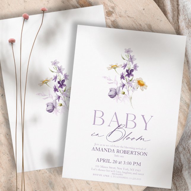 Baby in Bloom - Elegant Floral Baby Shower Invitation (Creator Uploaded)