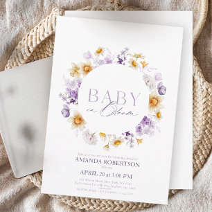 Baby in Bloom - Elegant Floral Baby Shower Invitation