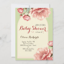 Baby in Bloom Elegant Pink Flower  Baby Shower In