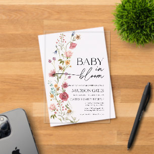 Baby in Bloom Floral Acrylic Invitation