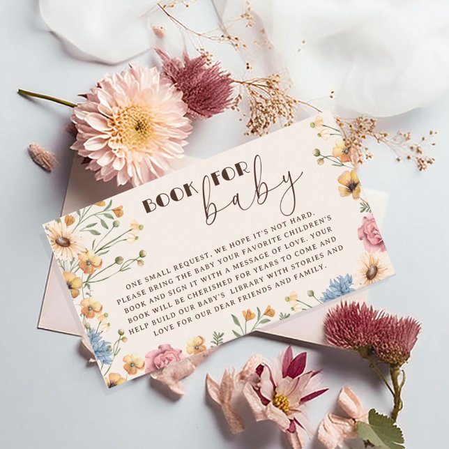 Baby in Bloom Floral Baby Shower Book for Baby Enclosure Card (Creator Uploaded)