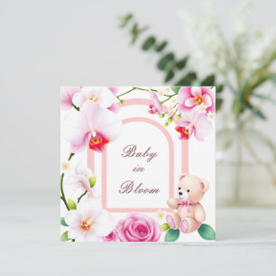 Baby in Bloom floral baby shower for a girl Invitation