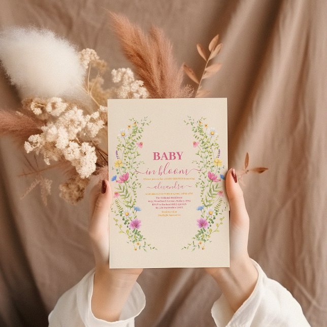 Baby in Bloom Floral Baby Shower Girl Invitation (Creator Uploaded)