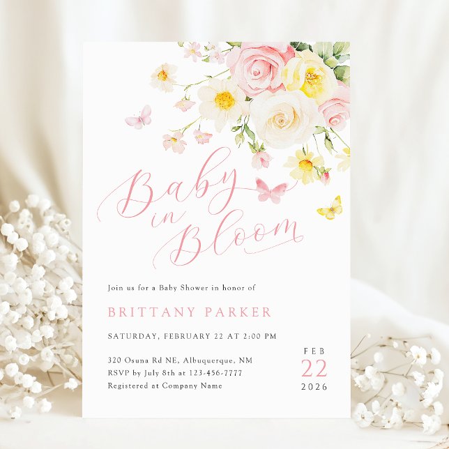 Baby in Bloom Floral Baby Shower Invitation (Creator Uploaded)