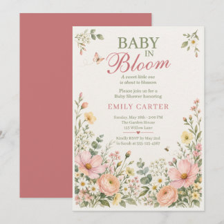 Baby in Bloom Floral Baby Shower Invitation